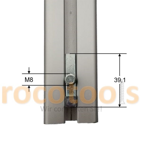 Profilspanner Gew. Vds für Nut 8 Profil 40, Stahl verz.