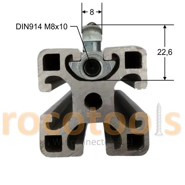 Profilspanner schmal für Nut 8 Profil 40, Stahl verz.