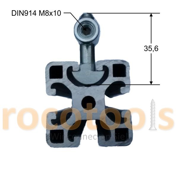 Mittelspanner schmal q für Nut 8 Profil 40, Stahl verz.