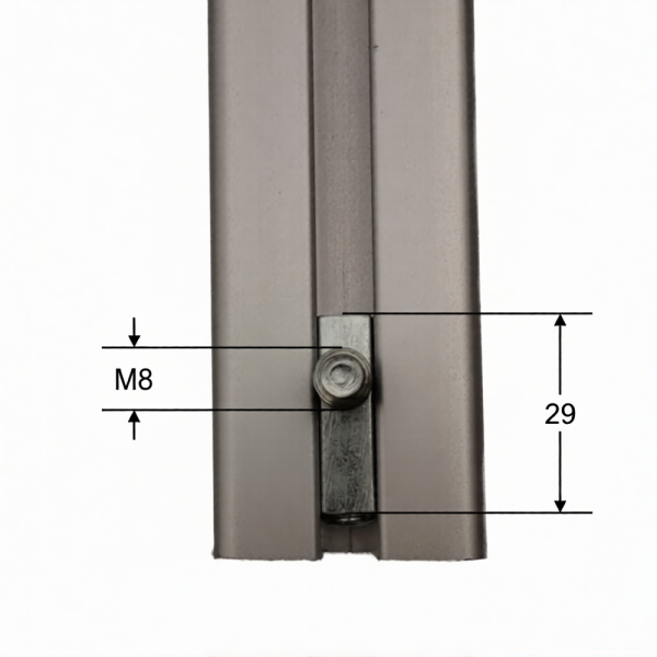 Profilspanner Gewinde für Nut 8 Profil 40, Stahl verz.